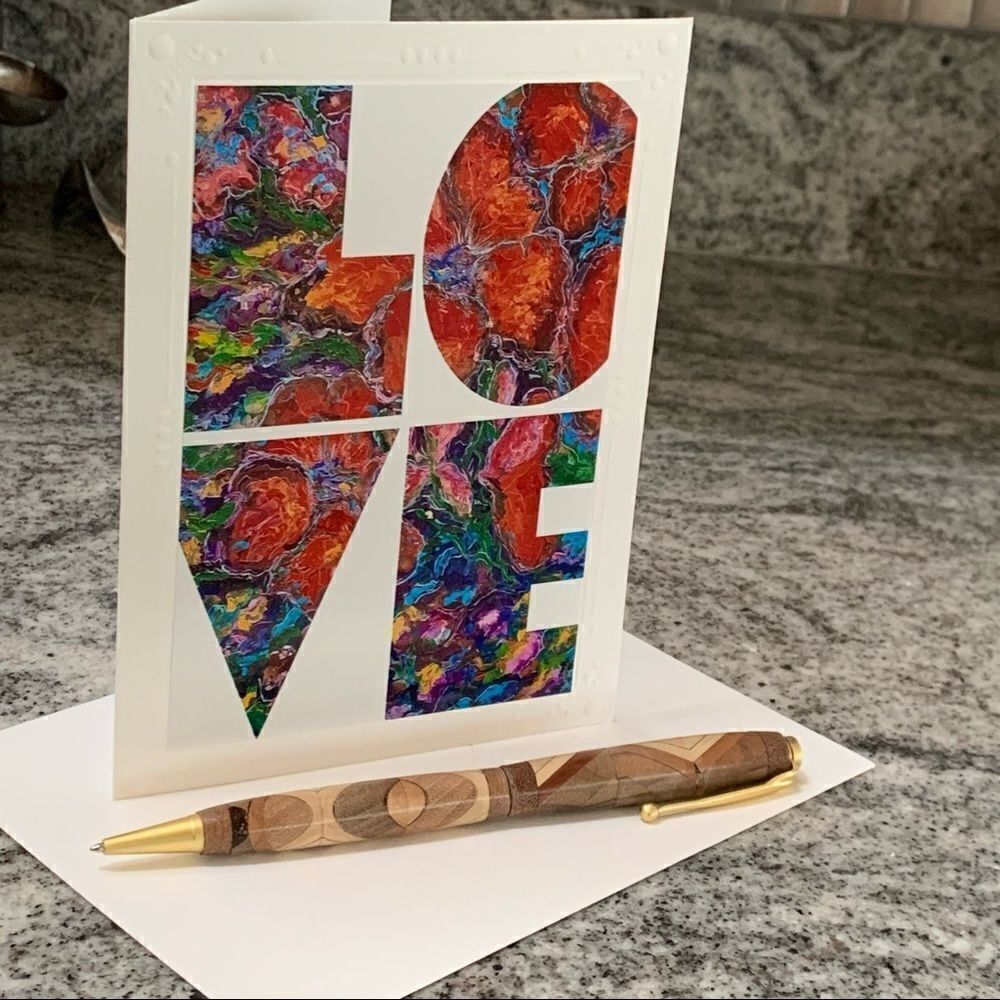 Fine art photography greeting card floral “Love” design